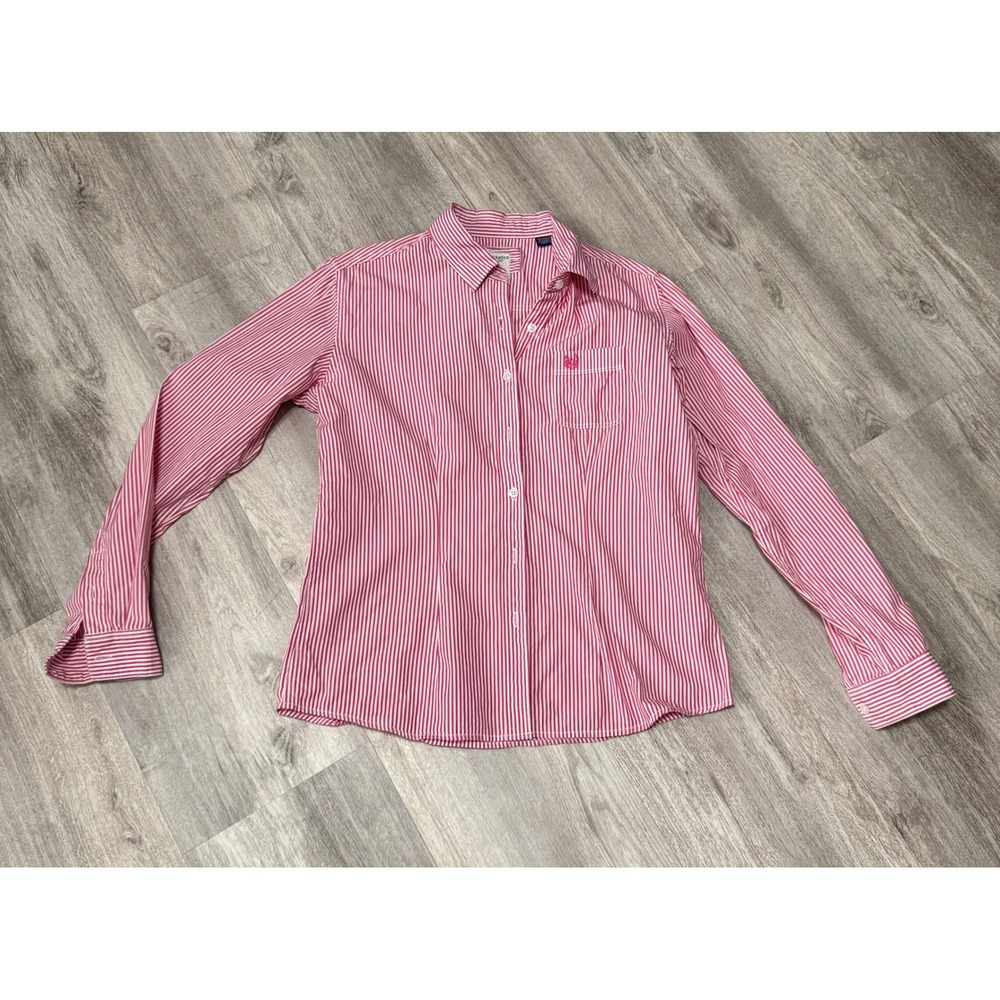 Panhandle Rough Stock‎ Women's Red Striped Button Down Shirt Medium